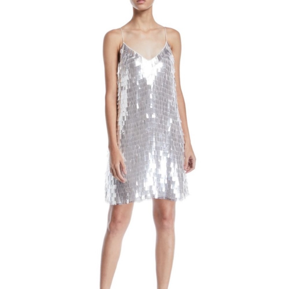 Alice + Olivia Contessa Dress in Off White & Clear Size L